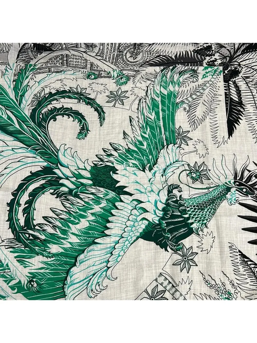 Hermes Carre Gray Black Green Cashmere #344787H15B